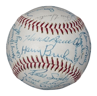 1967 Baltimore Orioles Team Signed OAL Cronin Baseball With 32 Signatures (Beckett)